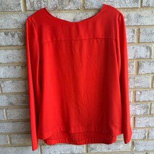 Cremieux Long Sleeve 1/4 Back Zip Pullover Blouse Women's Size M.